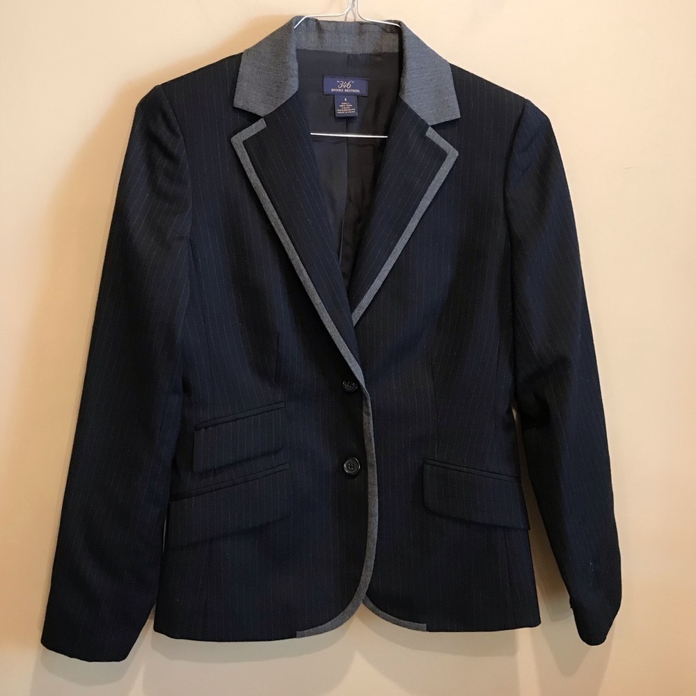 Brooks Brothers Pinstripe Wool Jacket - Size 4
